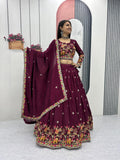 Sharanya Chinon Coding Thread Work Lehenga Choli