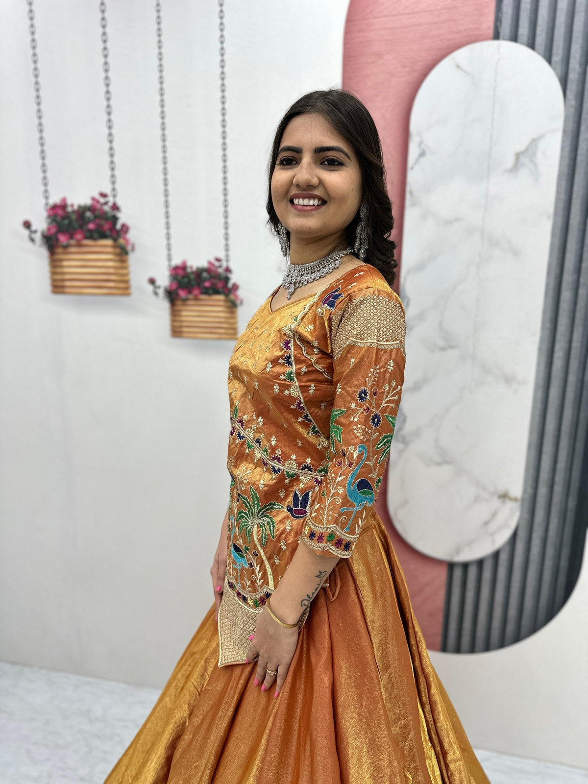 Kiara Pure Silk Satin Heavy Embroidery Lehenga Choli