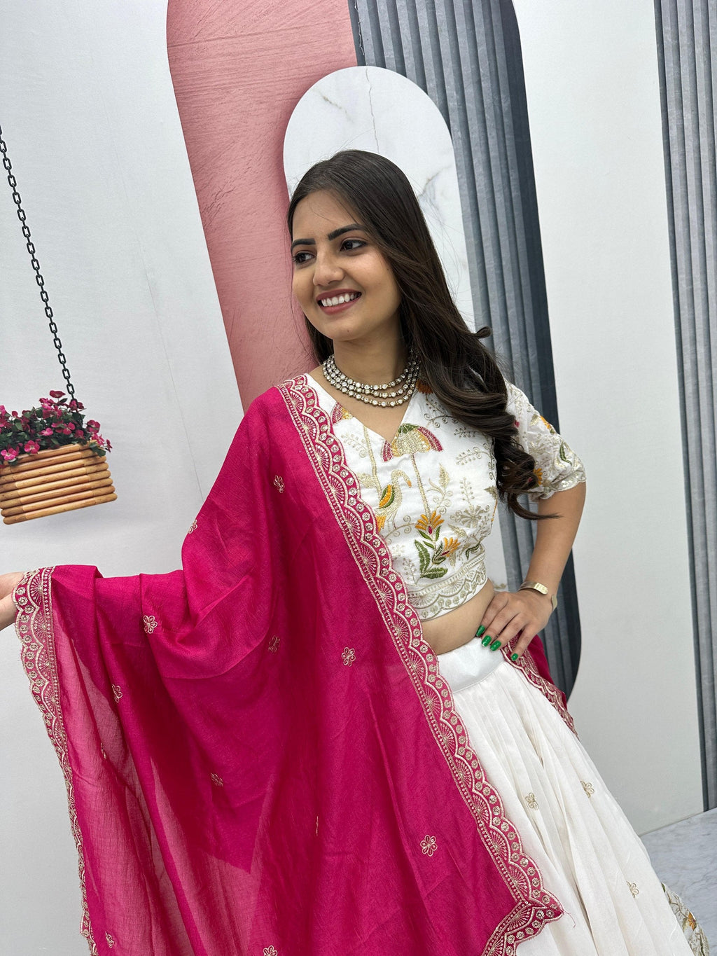 Prishaana Vichitra Silk Heavy Embroidery Lehenga Choli