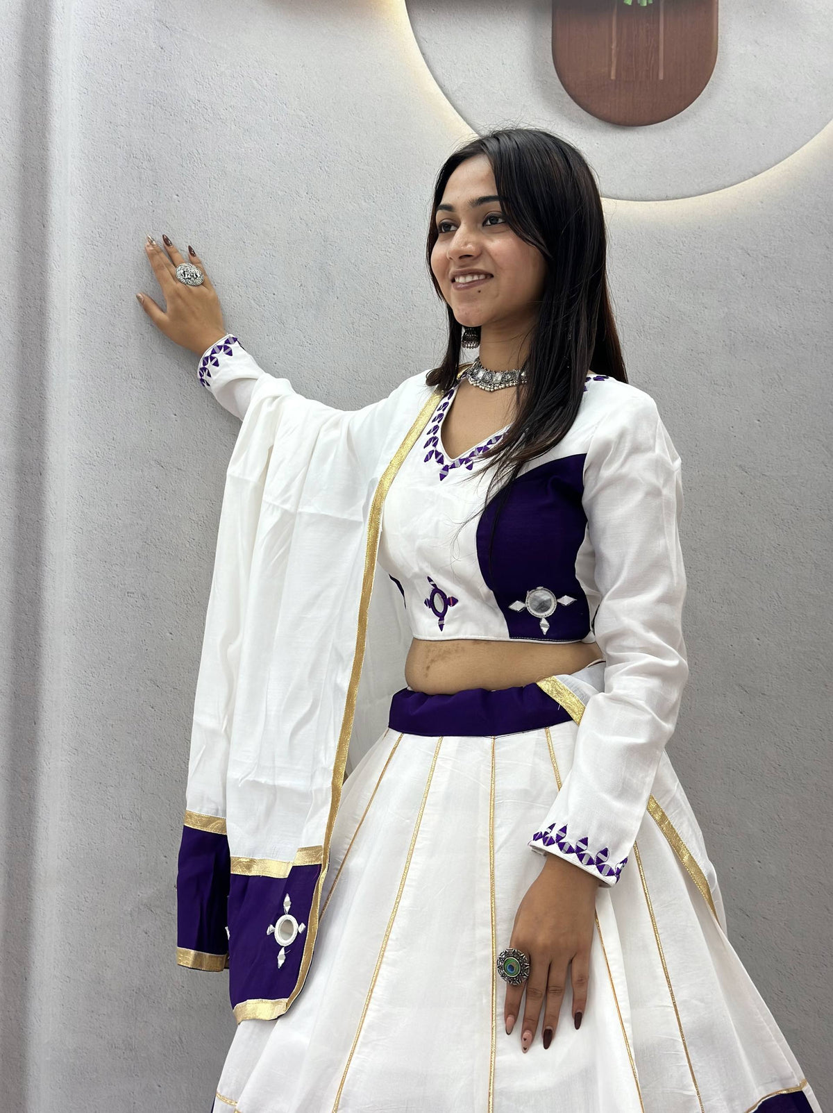Ishani Pure Cotton Hand Mirror Lehenga Choli