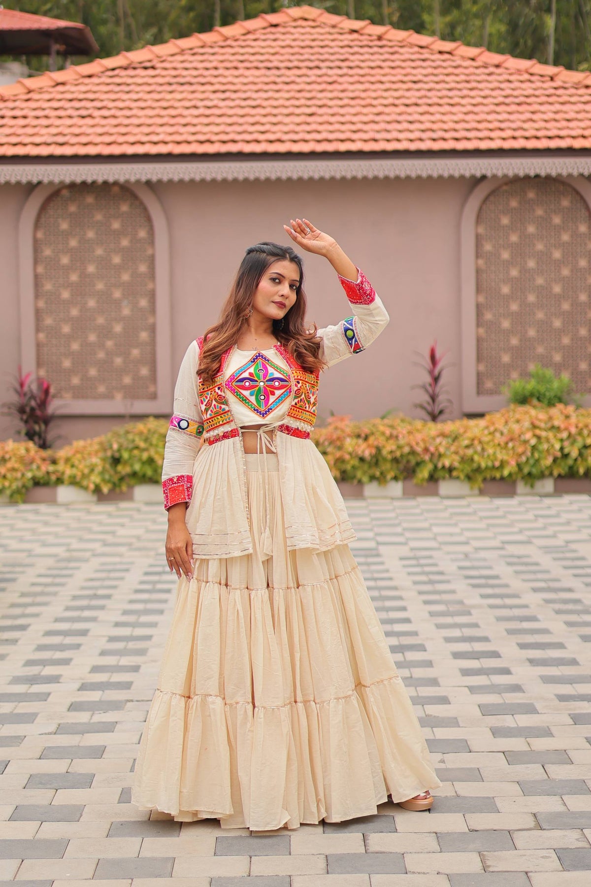 Anamika Pure Cotton Gamthi Work Lehenga Choli