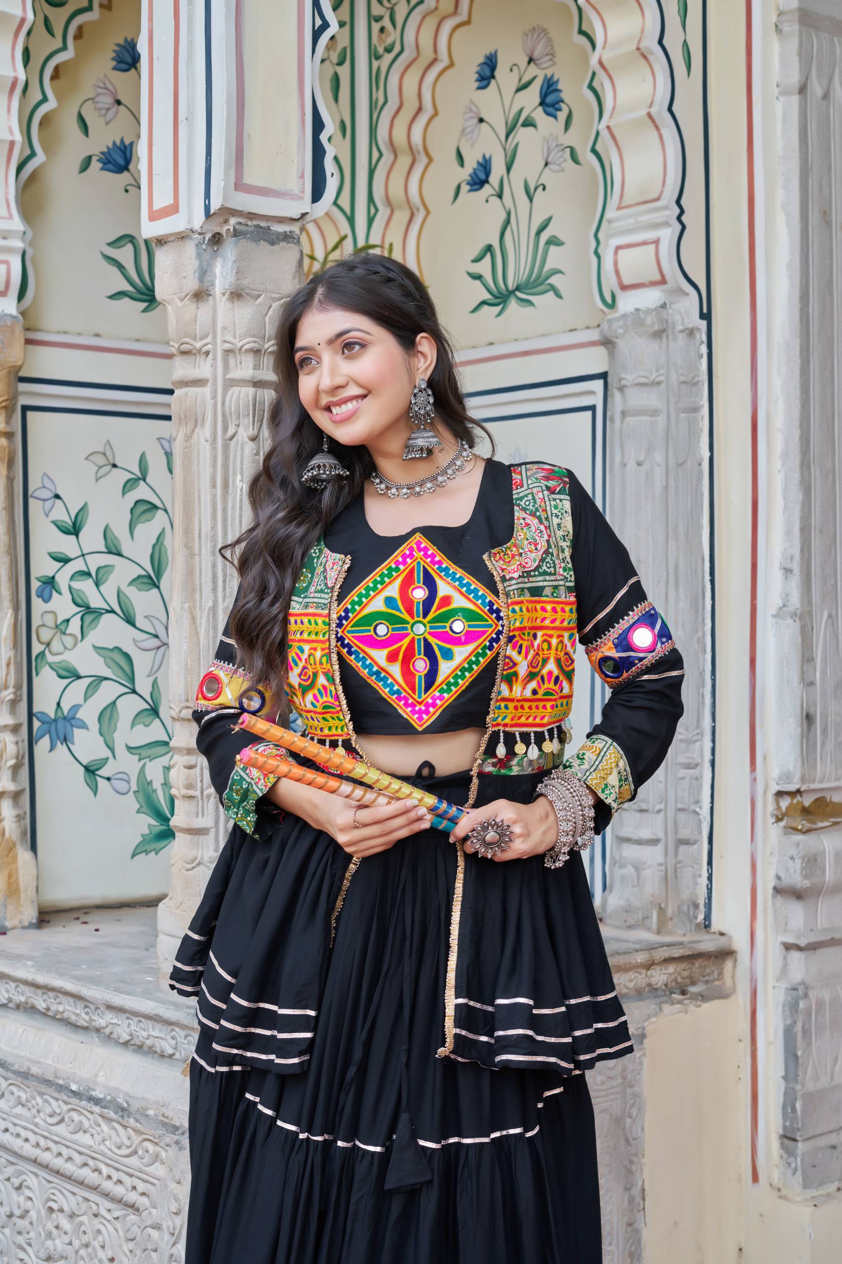 Mitali Pure Cotton Gamthi Work Lehenga Chol