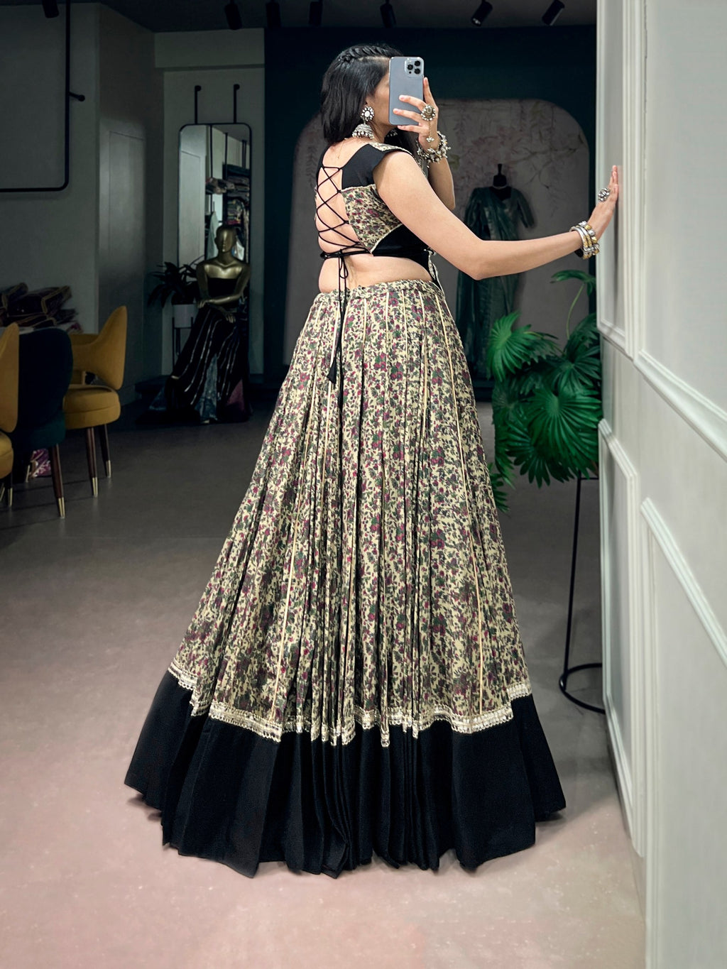 Siya Polyester Viscose Chanderi Lehenga