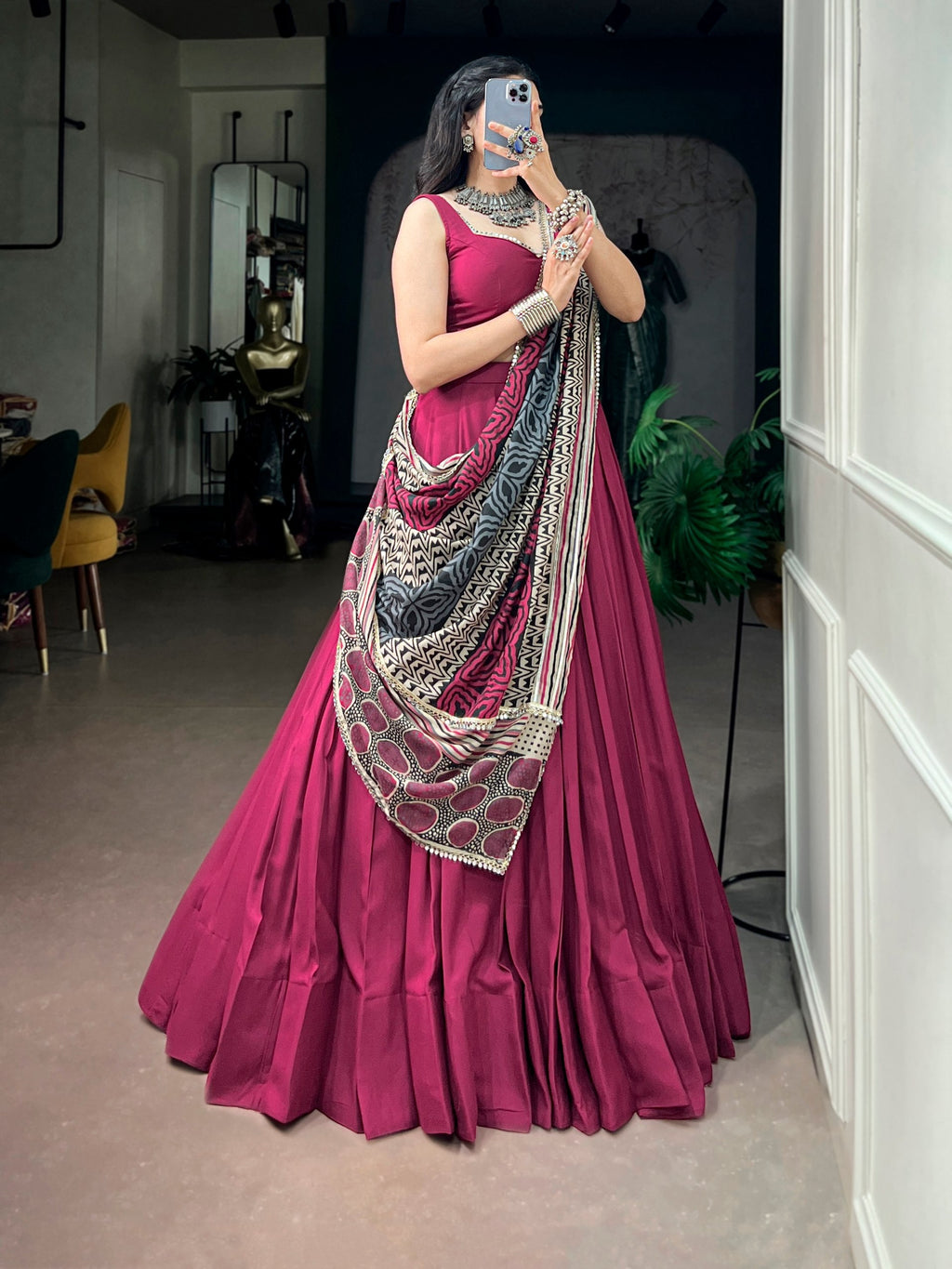 Ishita Rayon Mirror Lace Lehenga Choli