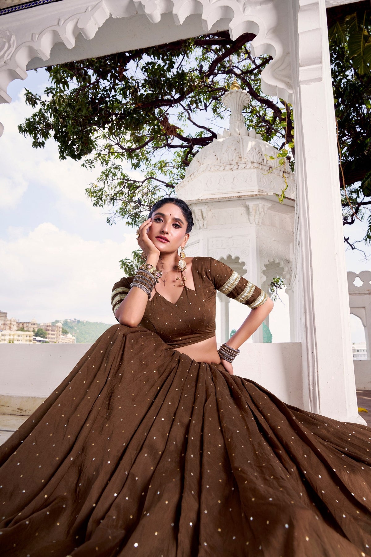 Aahana Pure Chanderi Zari Weaving Lehenga Choli