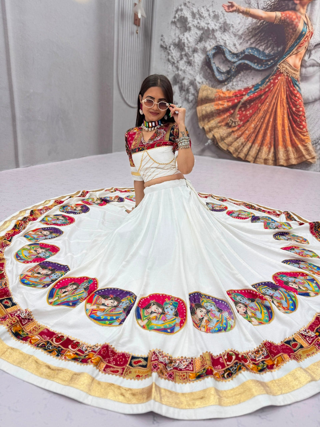 Eshita Pure Cotton Foil Print Position Print Lehenga Choli