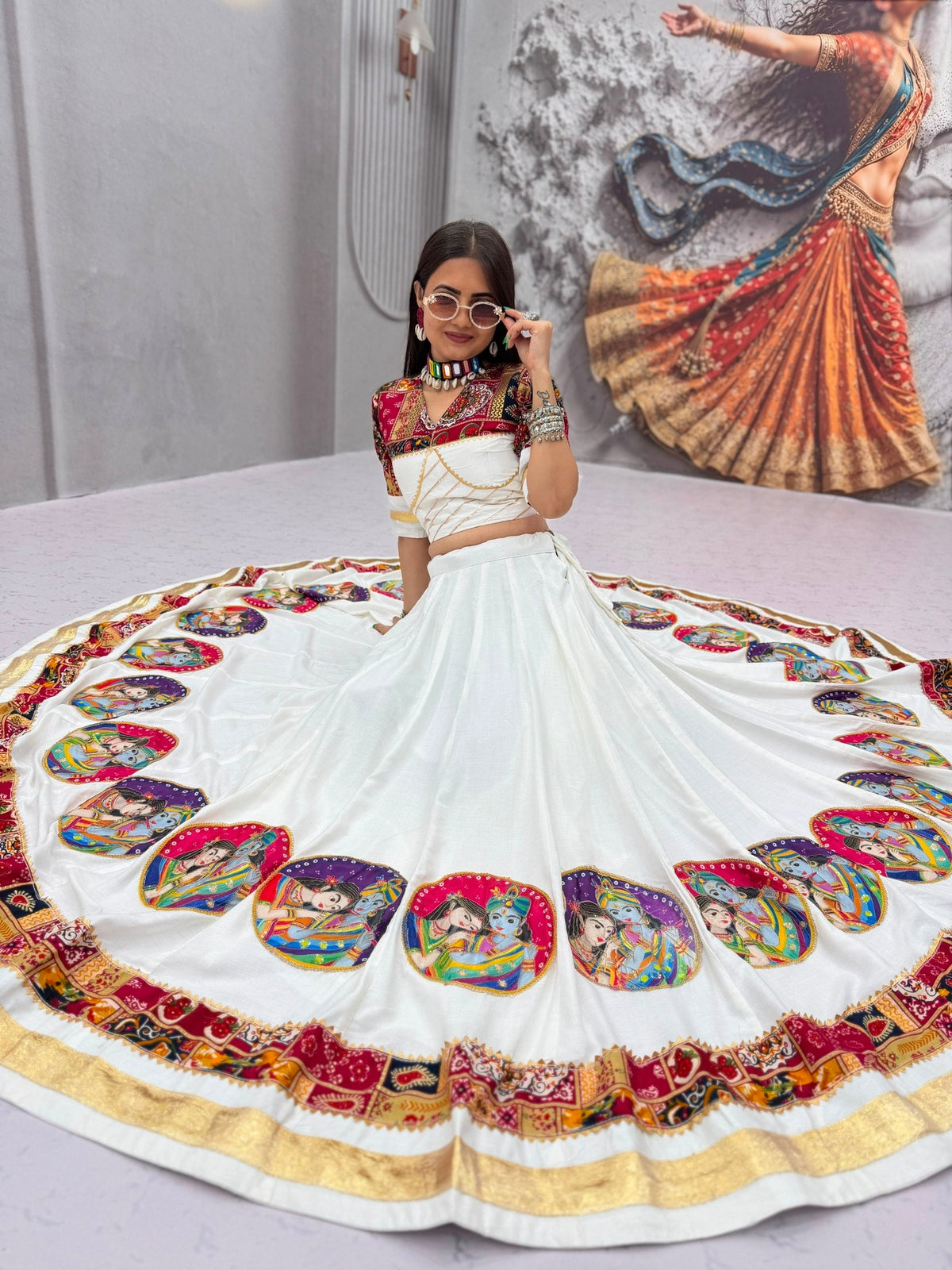 Eshita Pure Cotton Foil Print Position Print Lehenga Choli