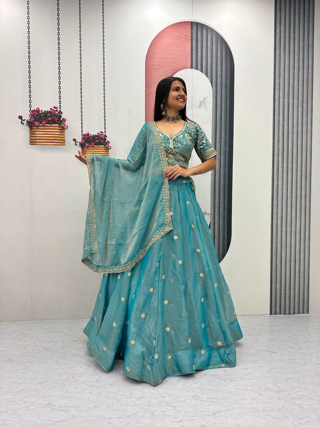 Aashrita Mosh Heavy Embroidery Sequin Lehenga Choli