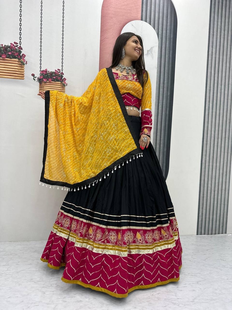 Meherika Riyon Cotton Embroidery Lace Lehenga Choli