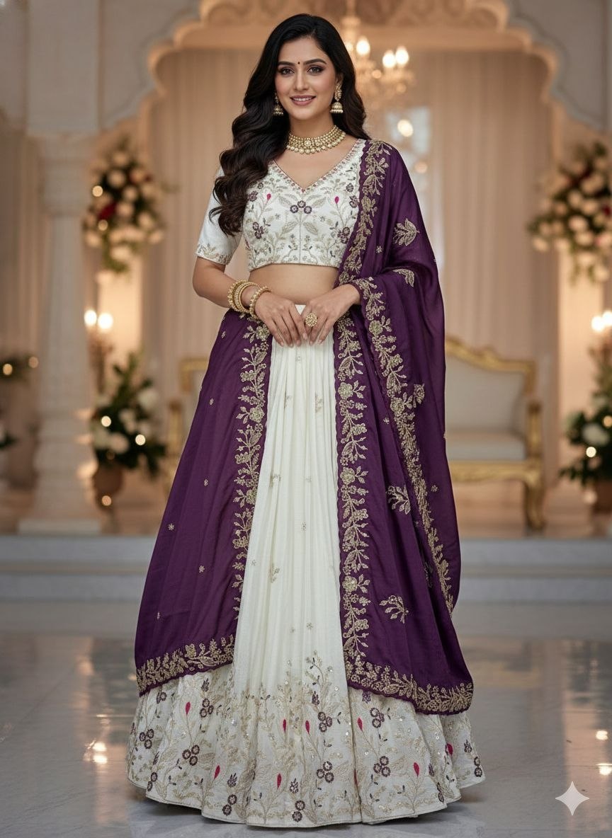 Ruhani Chinon Embroidery Lehenga Choli