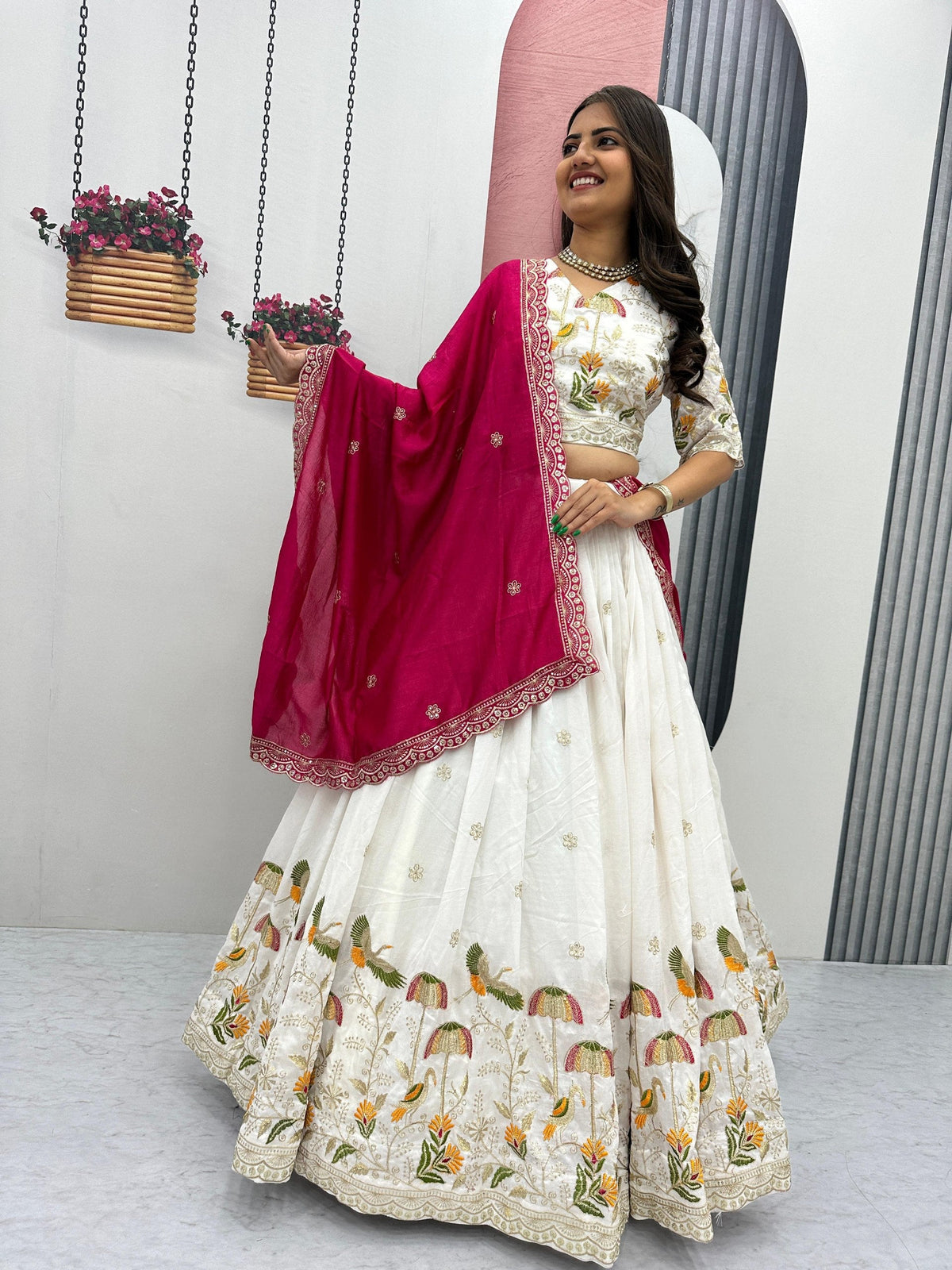 Prishaana Vichitra Silk Heavy Embroidery Lehenga Choli