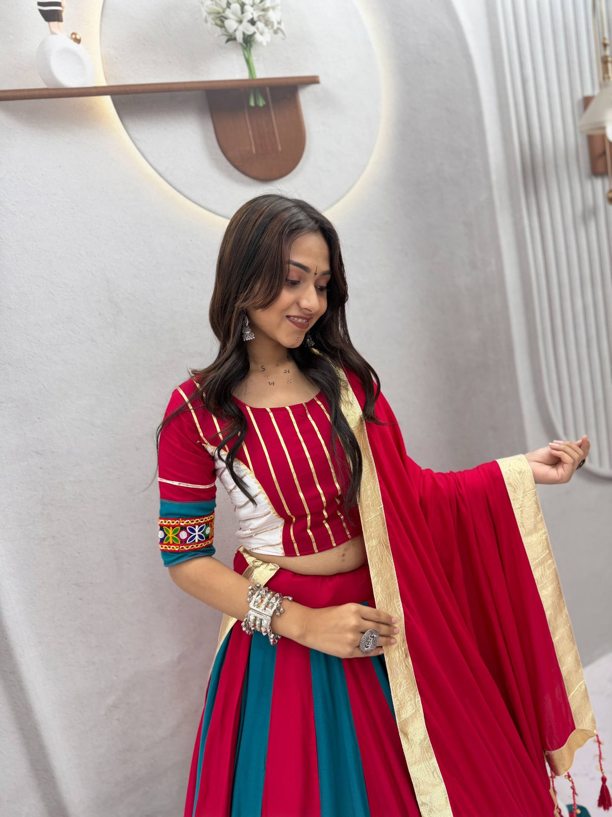 Dhriti Pure Cotton Gamthi Lehenga Choli