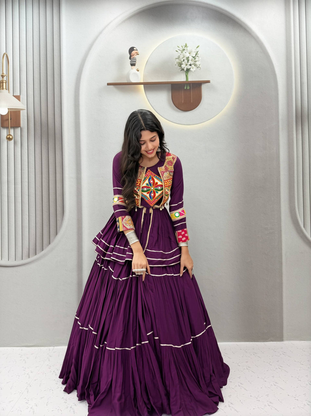 Sharvani Pure Cotton Gamthi 9 Meter Lehenga Choli