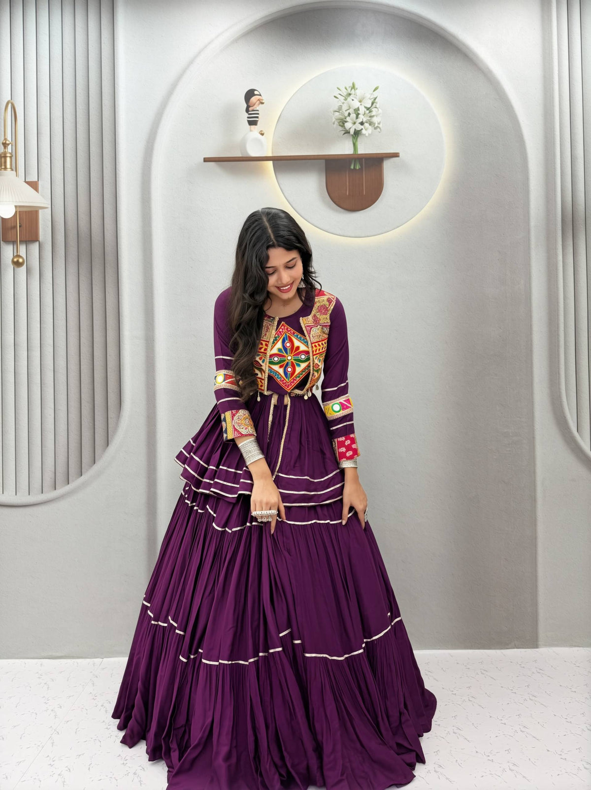 Sharvani Pure Cotton Gamthi 9 Meter Lehenga Choli