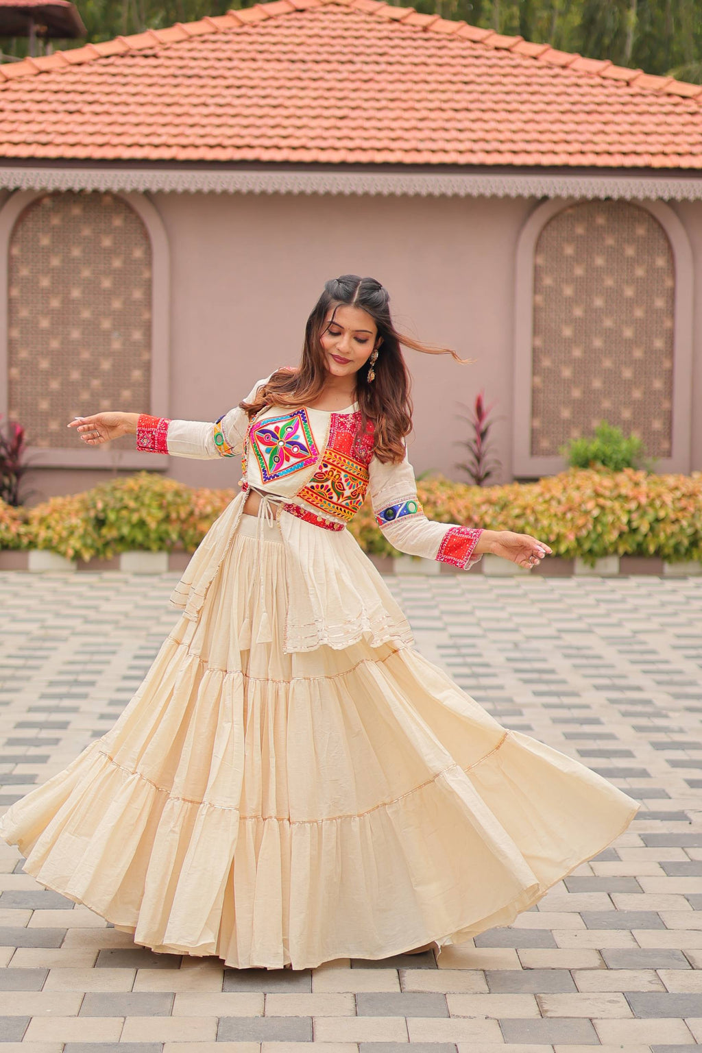 Anamika Pure Cotton Gamthi Work Lehenga Choli