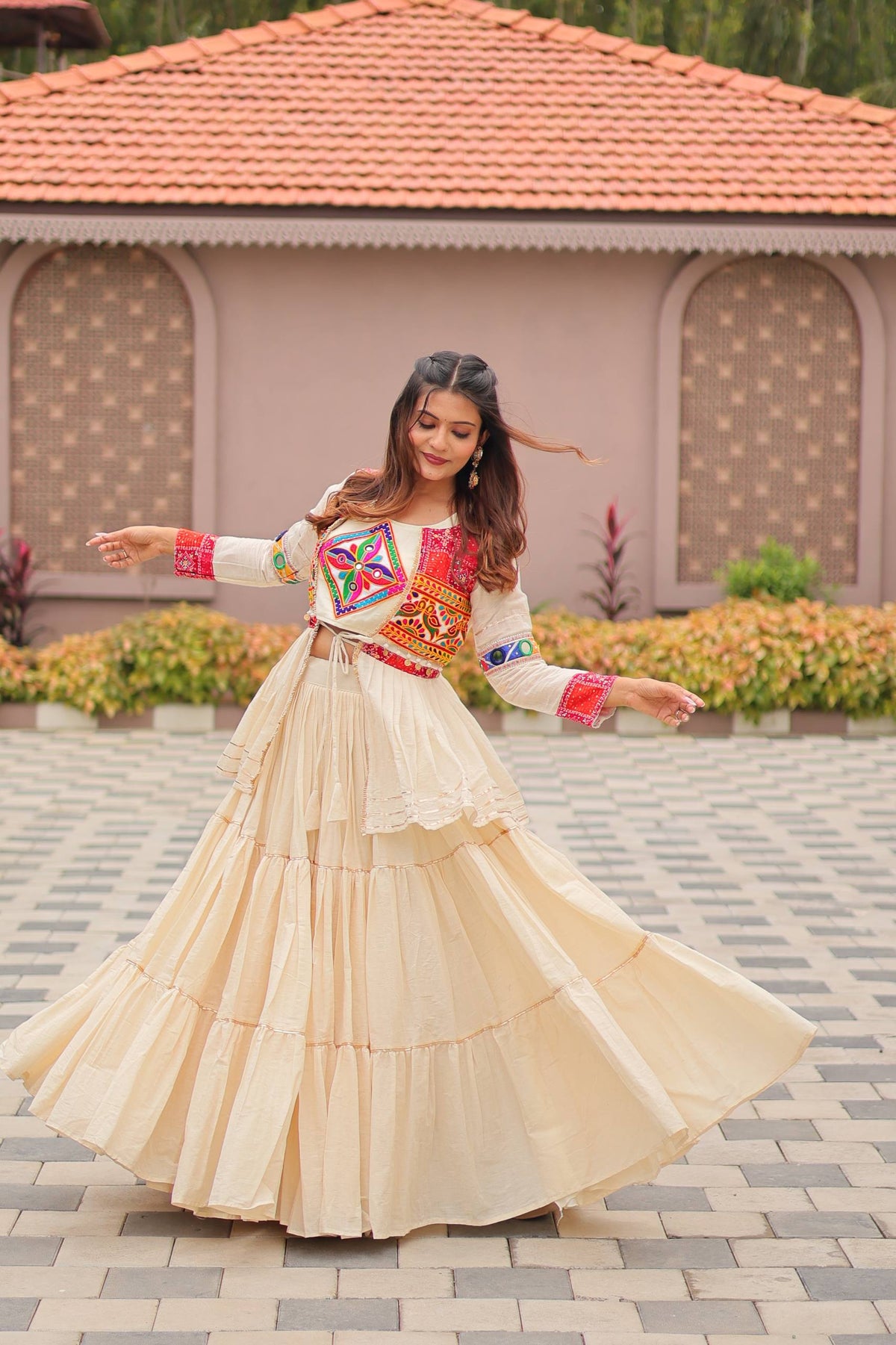 Anamika Pure Cotton Gamthi Work Lehenga Choli