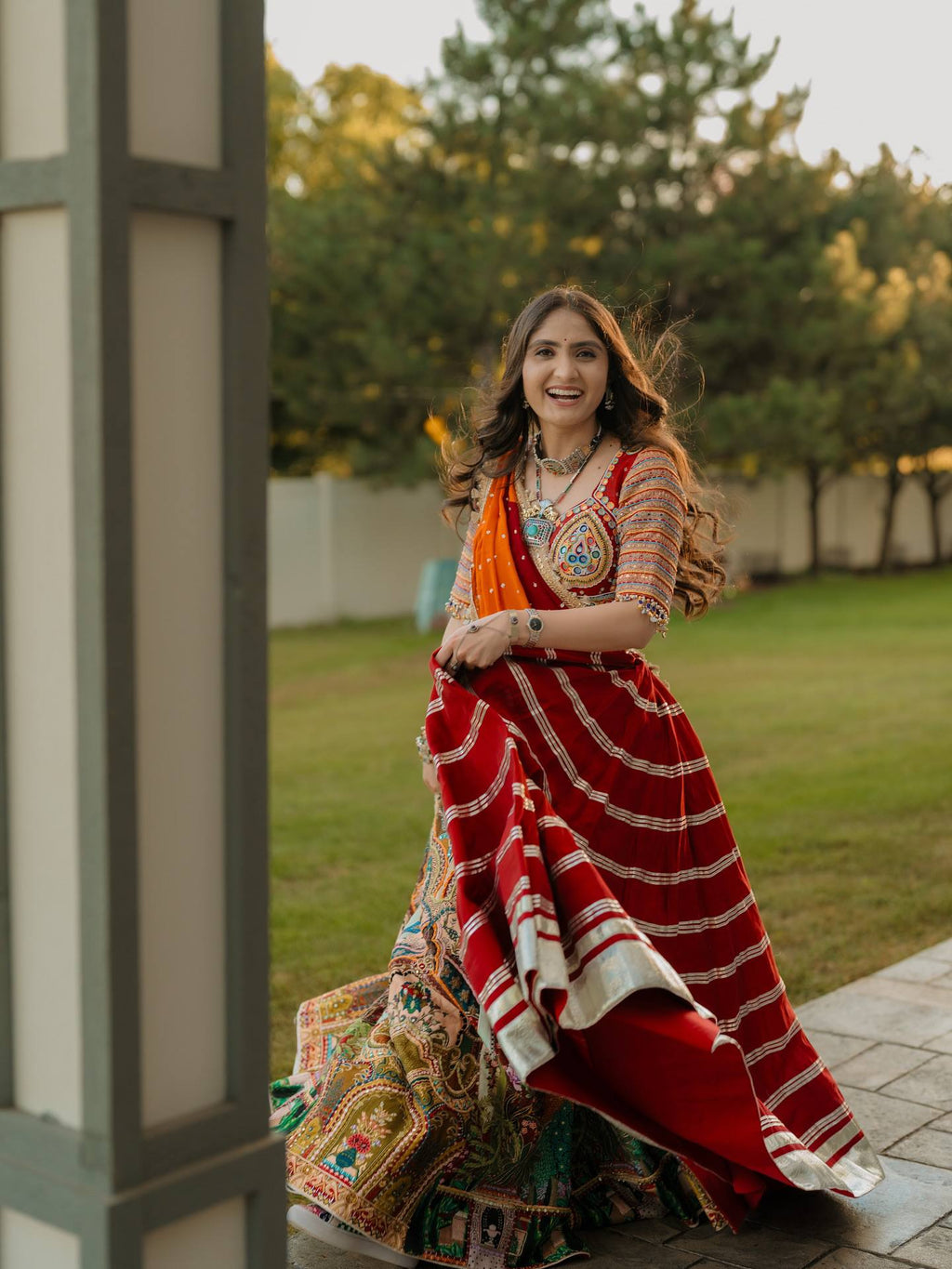 NAZISH MIRROR WORK LEHENGA CHOLI