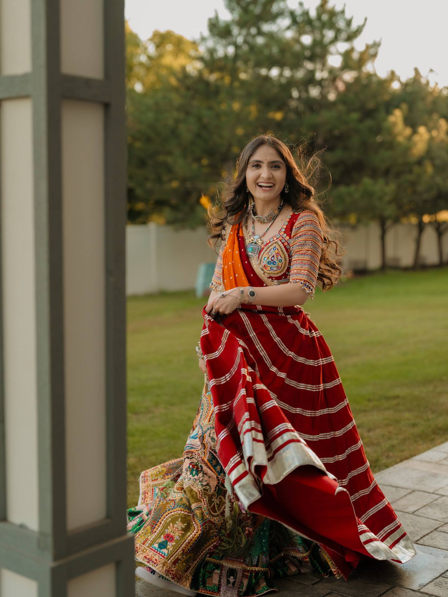 NAZISH MIRROR WORK LEHENGA CHOLI